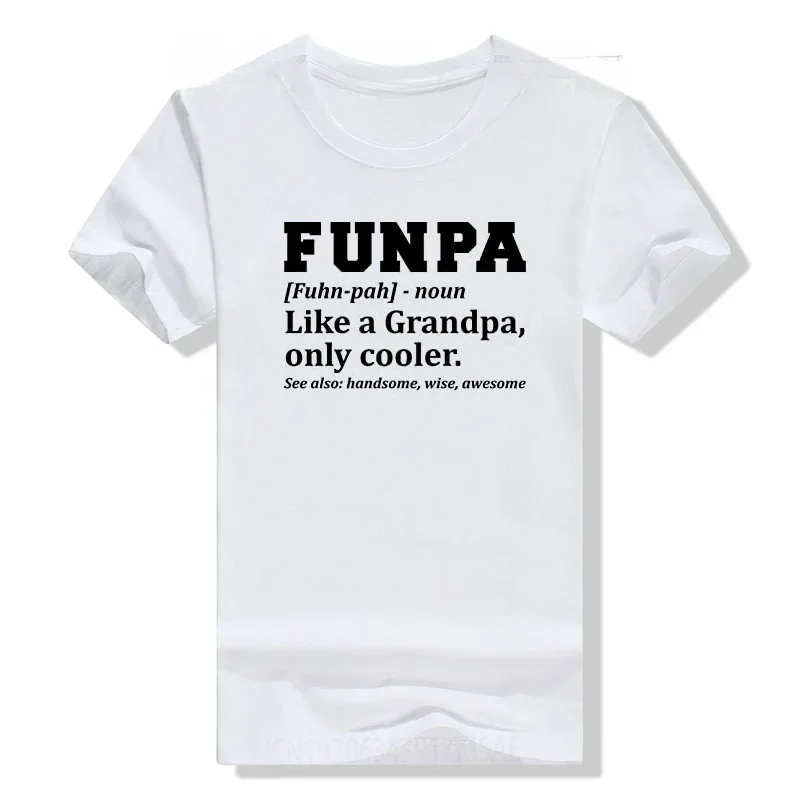 Funpa Definition Fun Grandpa T-Shirt Letters Printed Sayings Quote Graphic Tee Tops Papa Grandfather Gifts Short Sleeve Blouses