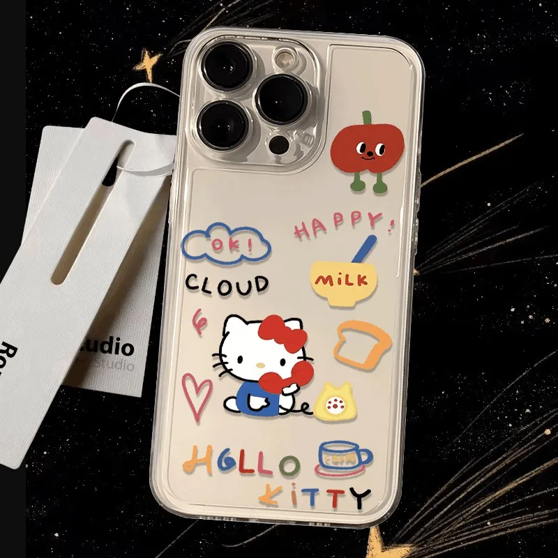 Sanrio-透明なハローキティの電話ケース,tecno camon,30,20,pova,6,5,spark,10,10,Infinix smart 8,7,note,hot 40,30i,20i pro 5g