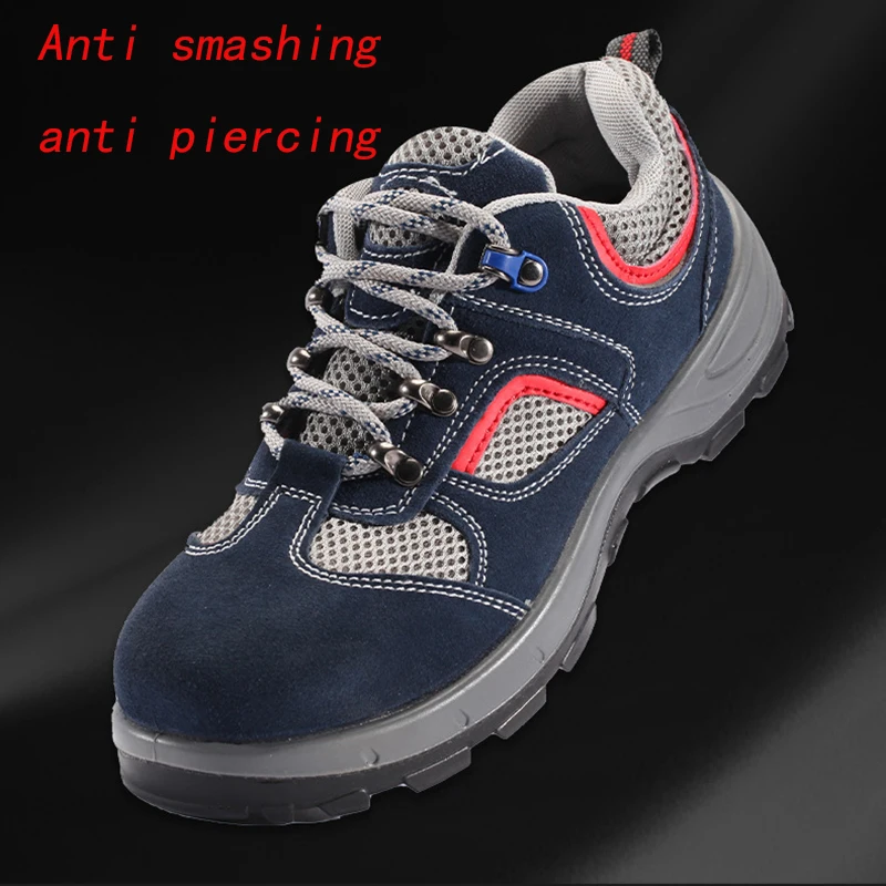 protection shoesAnti impact puncture steel toe cap Lightweight Breathable  Construction site  Men Summer work shoes