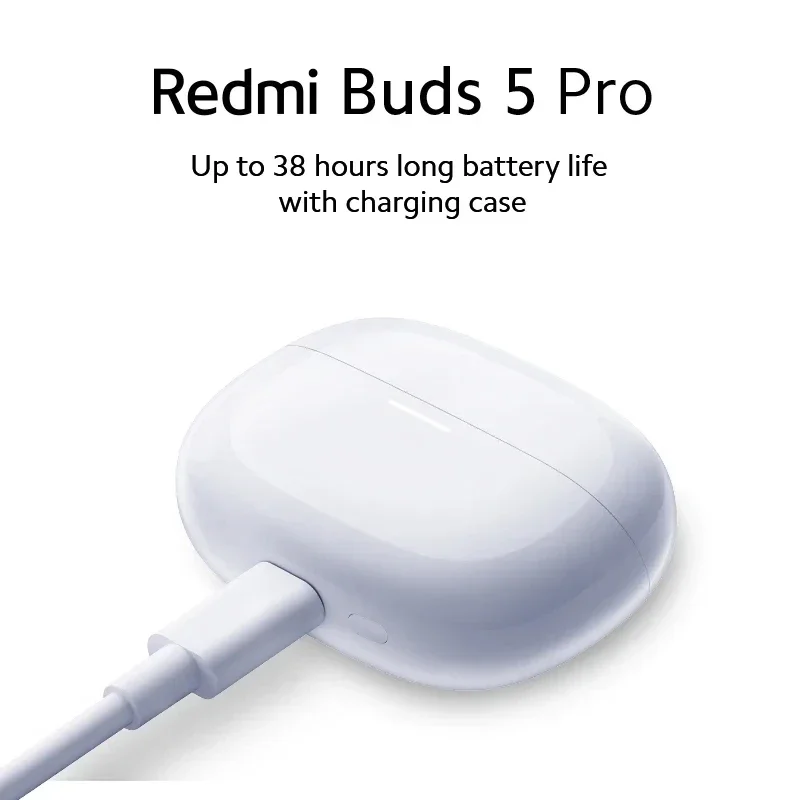 Original Xiaomi Redmi Buds 5 Pro Noise Cancelling Bluetooth TWS Earphone 40H Battery Life Call Anti Wind Noise Xiaomi Earbud