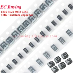 5-20Pcs 1206 3528 6032 7343 SMD Tantalum Capacitor 1uF 2.2uF 4.7uF 10uF 35V 16V 20V 25V 22uF 33uF 47uF 100uF 470uF 100 6.3V 10V