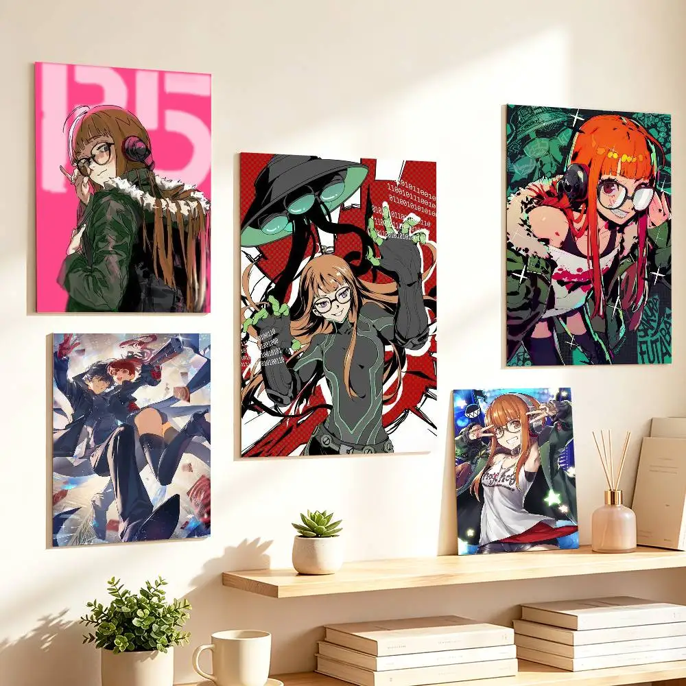 RPG Persona 5 F-Futaba Sakura Joker  Poster HD Self Adhesive Waterproof Wall Art Ideal for Home Office Dorm Gift