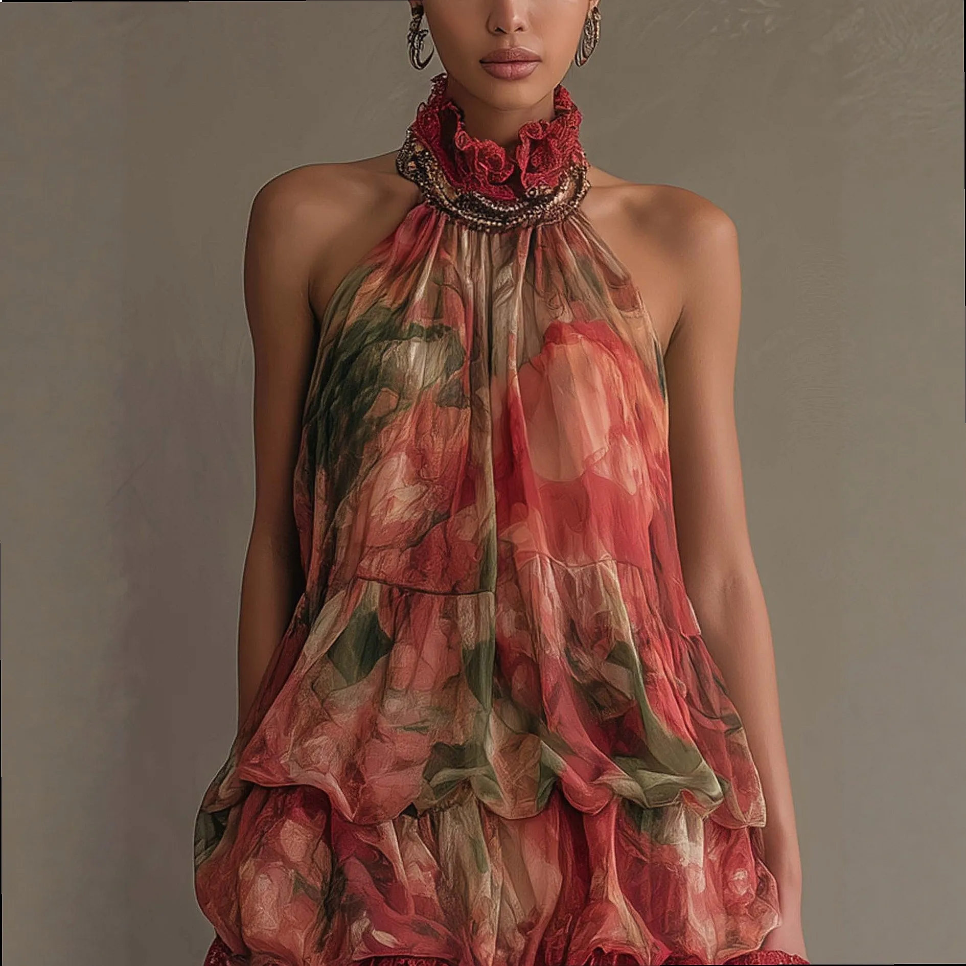 Spring Summer Print Tie Front Dresses Overall Jumpsuit Playsuit Red Lace Spliced Mini Dress