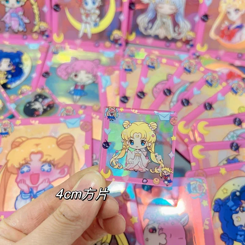 Cartoon Anime Sailor Moon Series Transparent Laser Acrylic Interlayer Double Transparent Handmade DIY Patch Storage Box Material