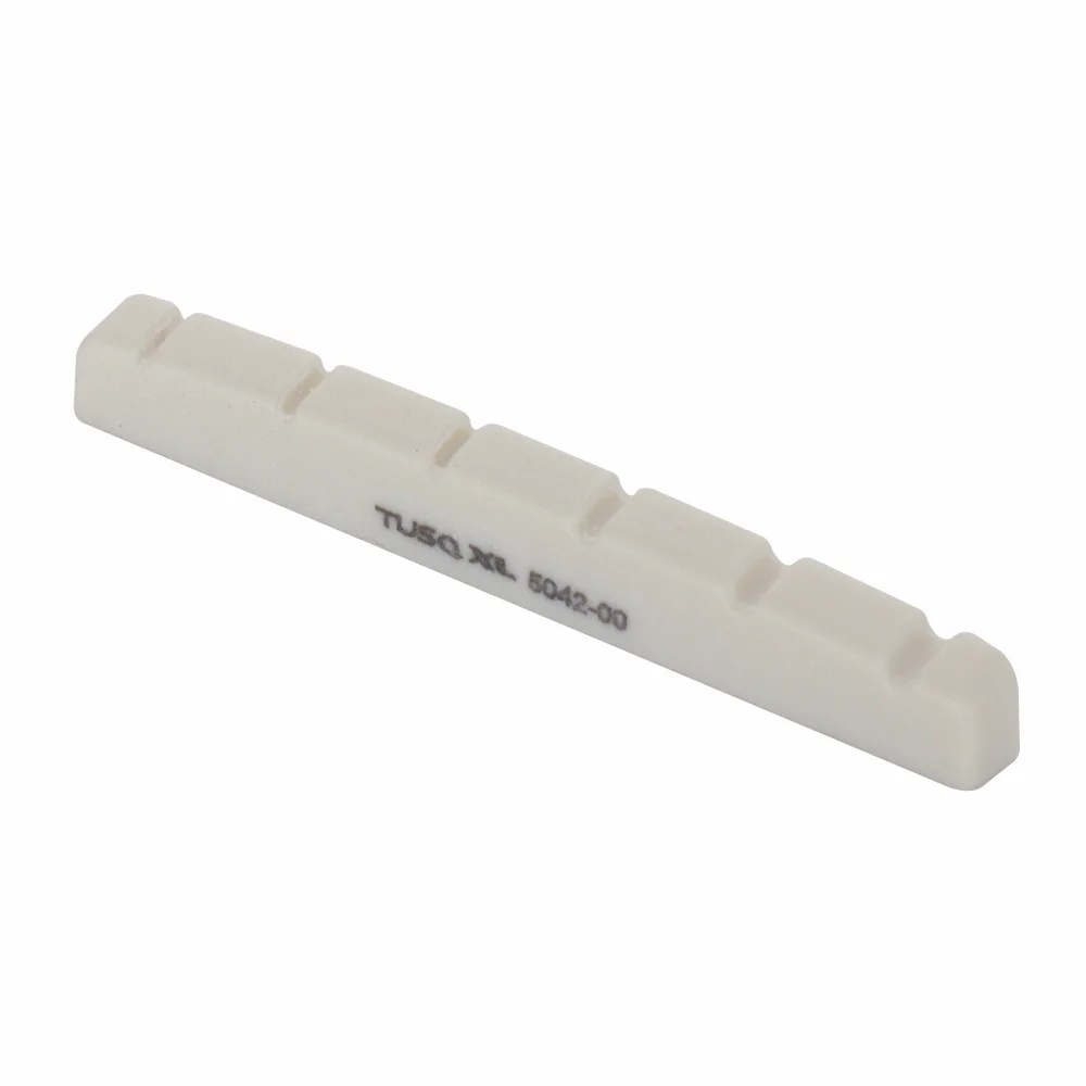 Graph Tech PQ-5042-00 TUSQ Nut XL 42mm Pre-Slotted Flat Bottom Guitar Nut for FD Strat Tele Electric Guitar Ivory/Black