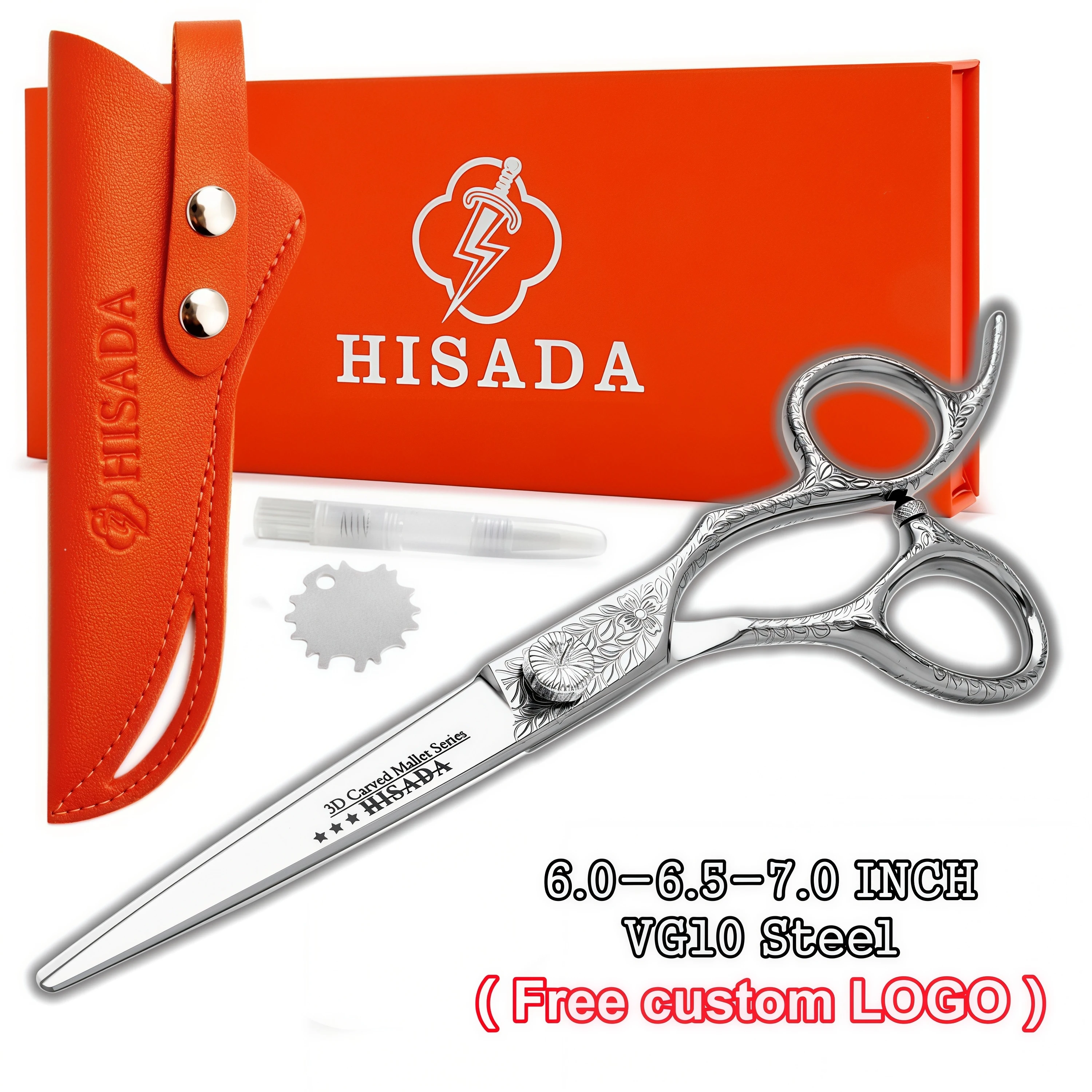 

Парикмахерские ножницы HISADA, японские ножницы ручной работы из стали VG10, 6,0/6,5/7,0 дюймов, профессиональные ножницы для стрижки волос, инструменты для салонов красоты
