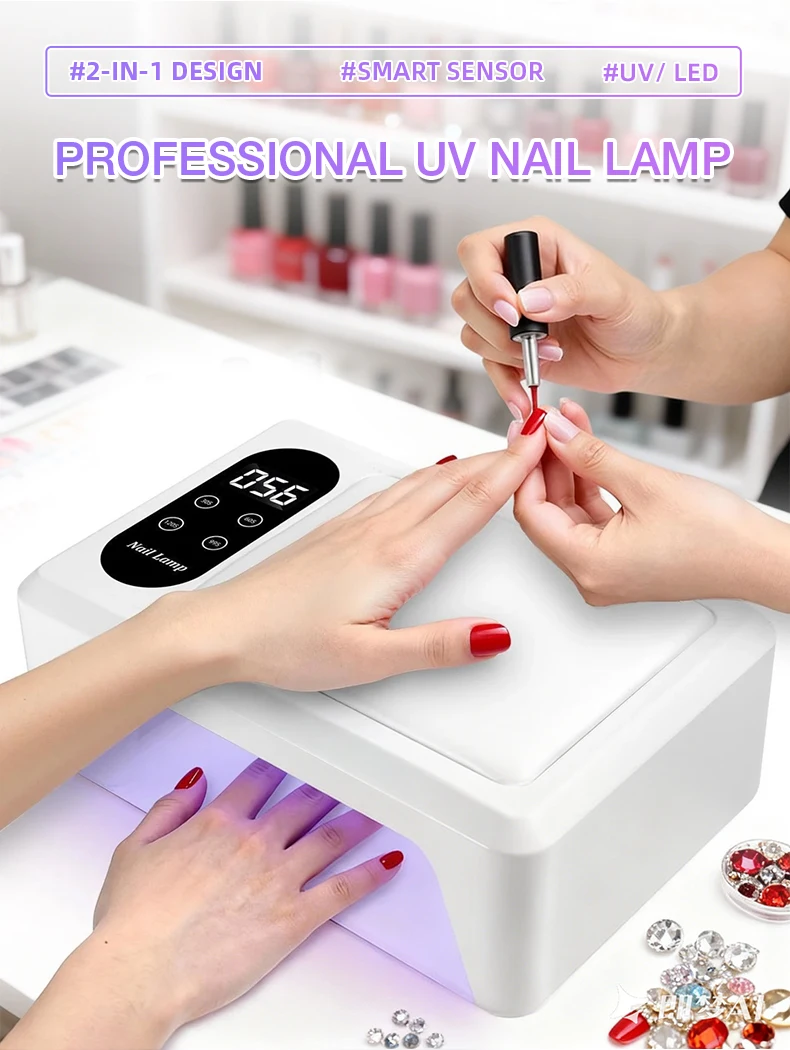 Professionelle 96 LED Nagellampe Schnell UV Gel Nagellack Trockner mit 4 Timer Sensor Lampe für Maniküre Salon Werkzeuge – Detail 1