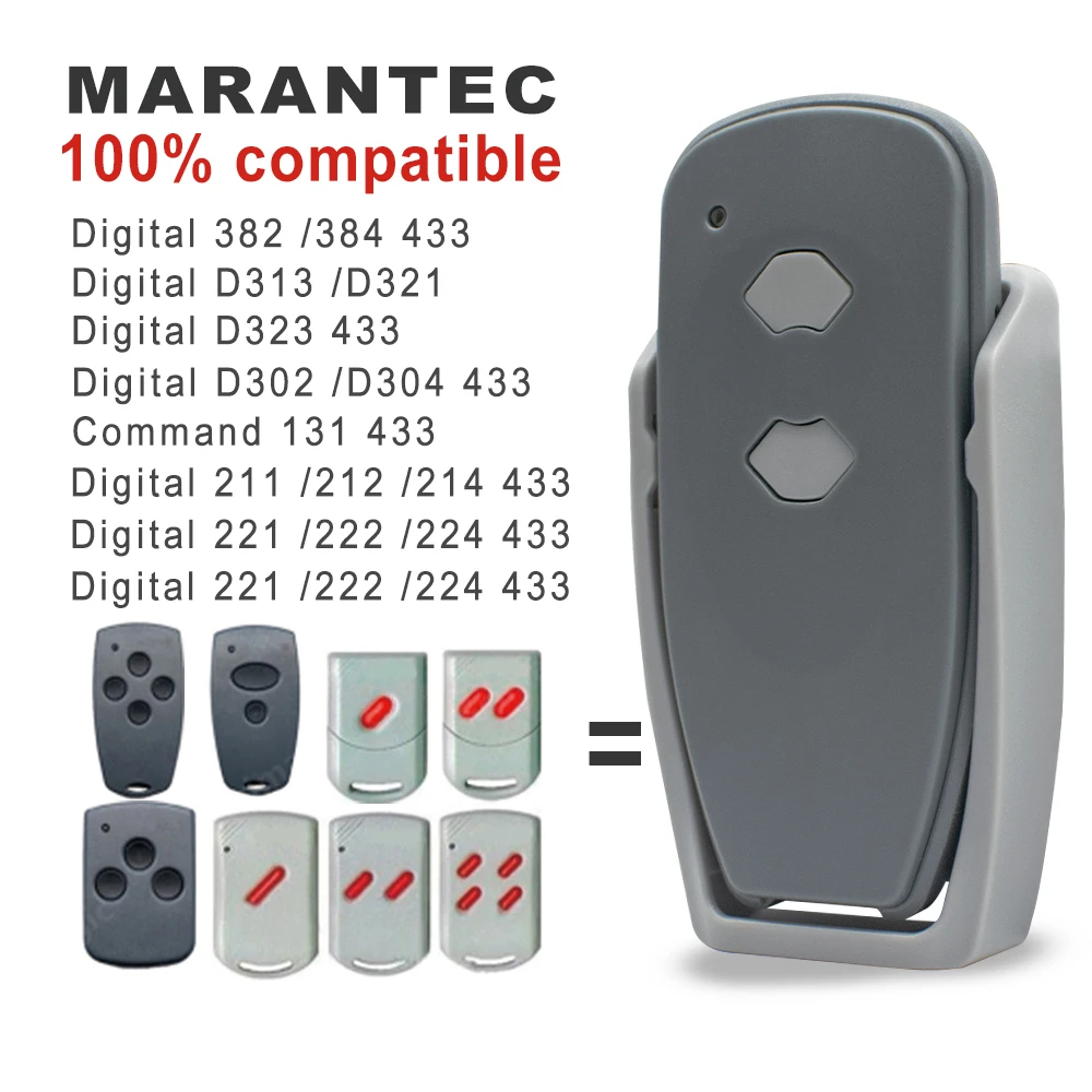 MARANTEC 433MHz Remote Control For Digital 382 384 D302 D304 D313 D321 211 212 214 433.92mhz Fixed Code Gate Comman Opener