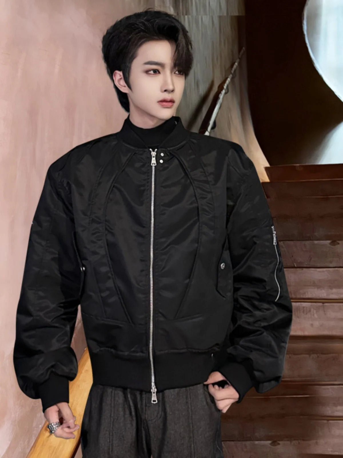 

Bla Cleanfit Pilot Jaet Men's ort Thiened Baseball Cotton Coat Autumn Winter Faionable Youth Loose Fit Windproof