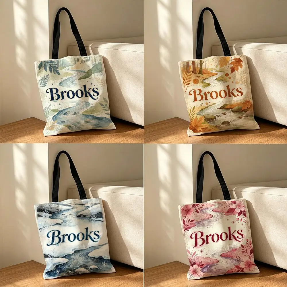 Bolsas de almacenamiento de la marca Brooks, bolsas de lona tipo tote, bolsas de almacenamiento reutilizables, bolsas de hombro para la escuela, el trabajo, los viajes, el uso diario y como regalo.