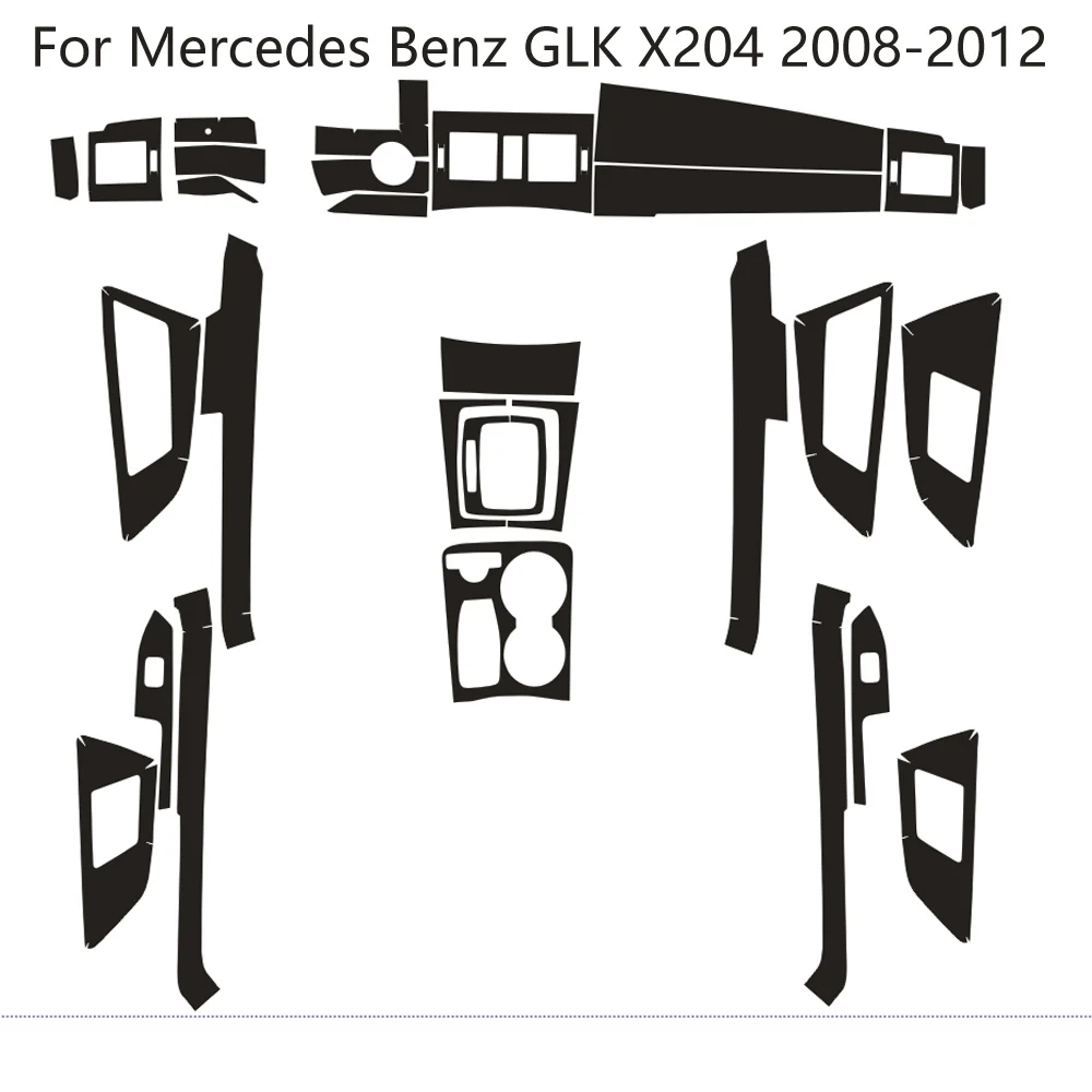 

For Mercedes Benz GLK X204 2008-2012 Car-Styling Carbon Fiber Car Interior Center Console Color Molding Sticker Decals Parts