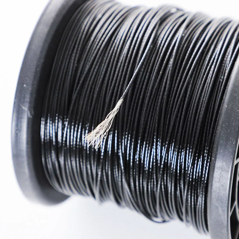 HQ PV01 0.38MM-6MM Diameter After Black PVC Plastic Coating Flexible 304 Stainless Steel Wire Rope Cable