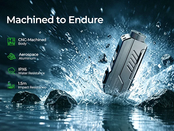 Wurkkos HD02 MINI 1300LM EDC Flashlight Pocket-Sized Tool Light with High-CRI Wing & Red Light Detachable-Battery Design Torch