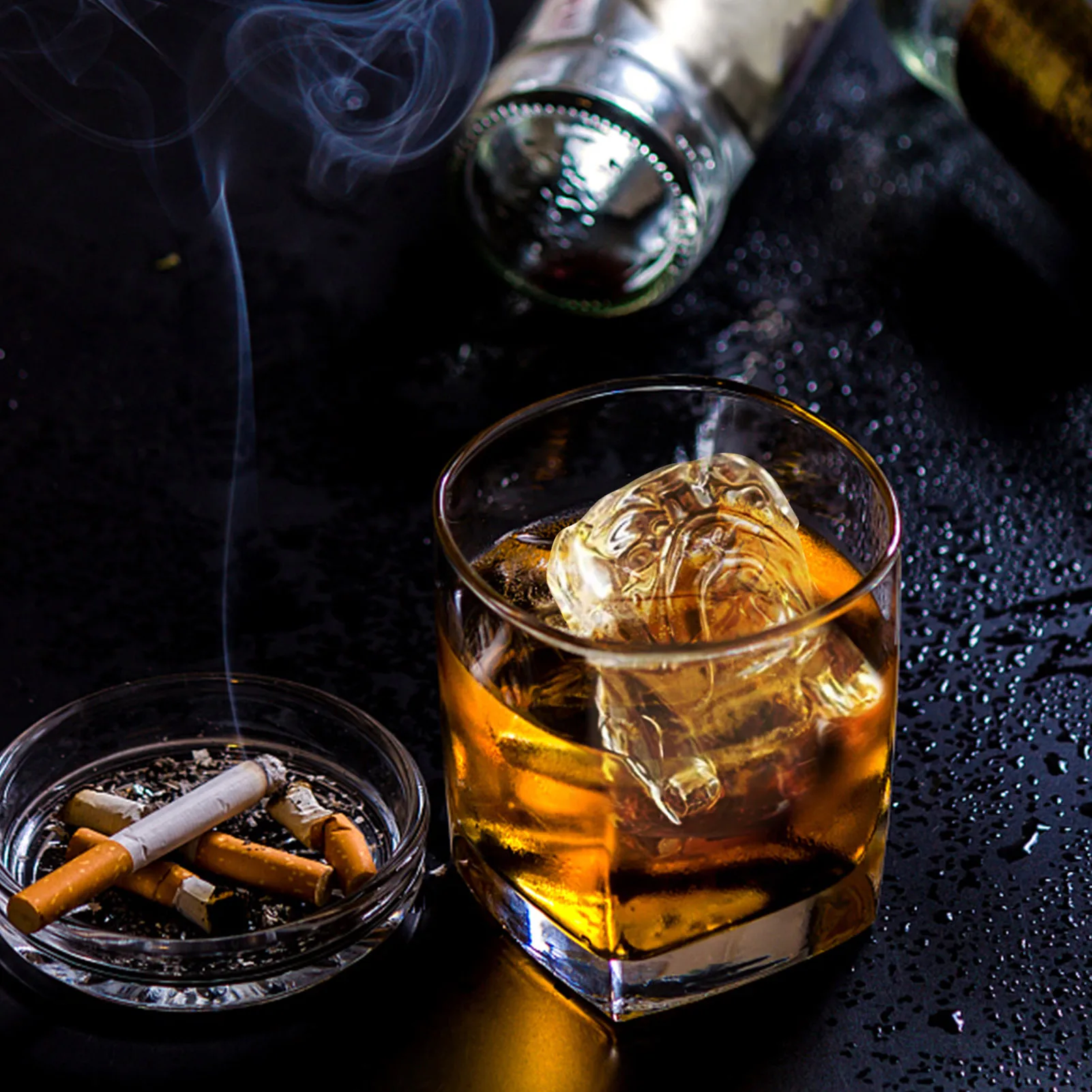 Moule à glaçons en silicone avec couvercle scellé, moule à glaçons Bulldog et Dog, nouveauté, whisky, cocktail, fournitures de fête