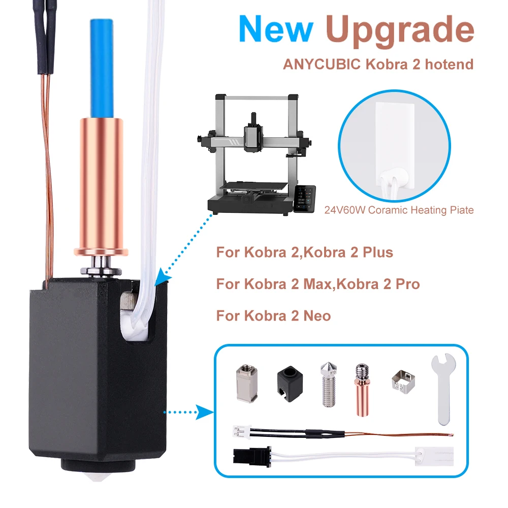 

Upgrade for Anycubic Kobra 2 Hotend Kit,Thermistor Heater Cartridge 0.4mm Print Hot End for Kobra2 Plus/Neo/Kobra2 3D Printer