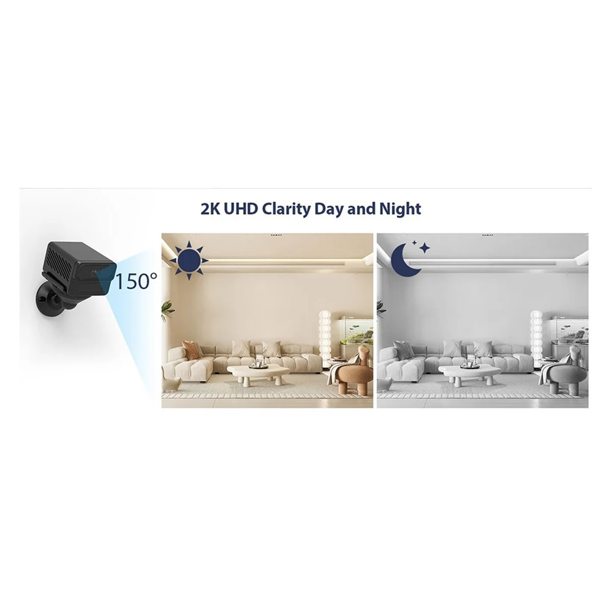 【T330】كاميرا Tuya 2K Wifi كاميرا مراقبة 2.4Gand5G بطارية مدمجة PIR كشف الحركة للرؤية الليلية اتجاهين الصوت #2