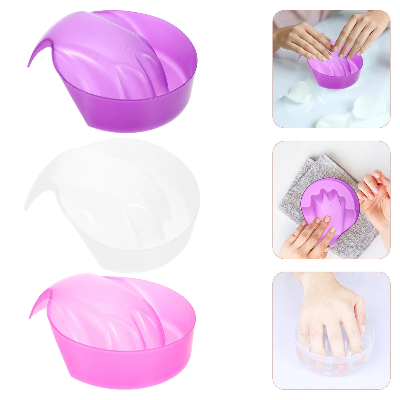 3 pezzi ciotole per ammollo delle mani set di strumenti per manicure spa ideale per il trattamento nutrizionale delle unghie cura delle cuticole uso domestico e professionale