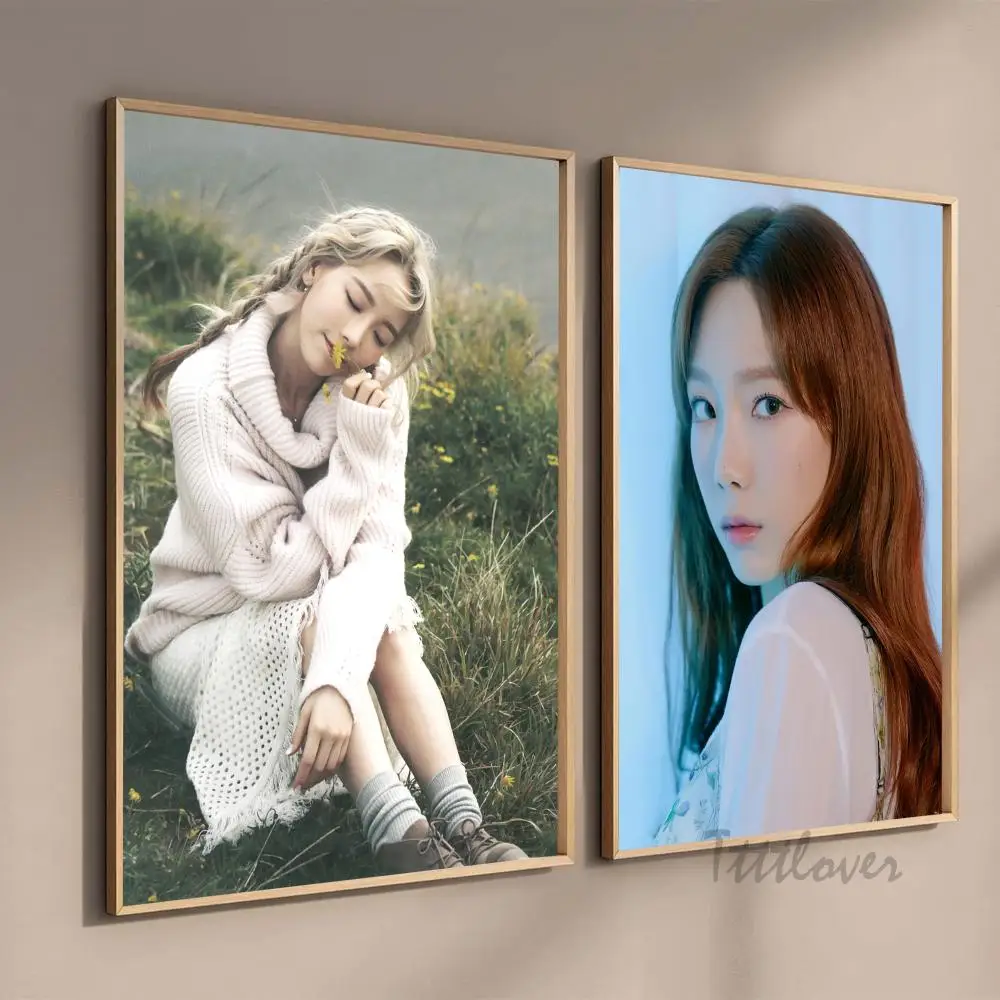 Kpop Girl Poster Paper Print Home Living Room Bedroom Entrance Bar Restaurant T-Taeyeon S-SNSD Cafe Art Painting Decoration