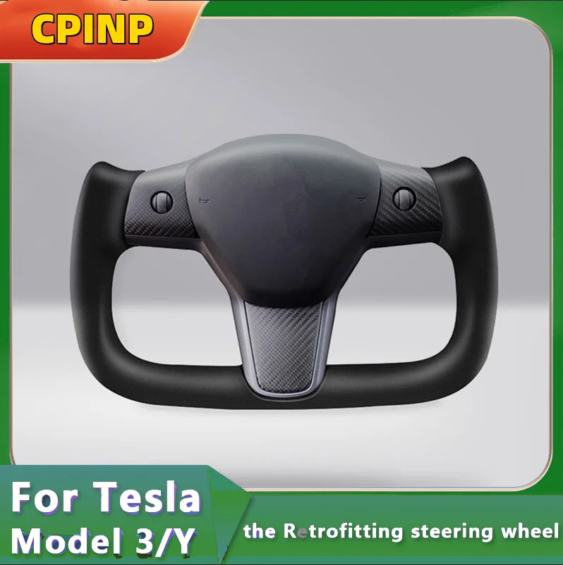 

For Tesla Model 3 Model Y Car Steering Wheel Sports Modification Upgrade Square Steering Wheel