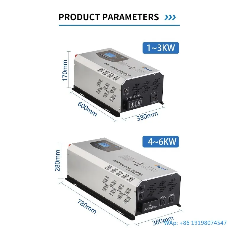 1KW 2KW 3KW 4KW 5KW 6KW Single Phase UPS Off Grid Pure Sine Wave Low Frequency Inverter