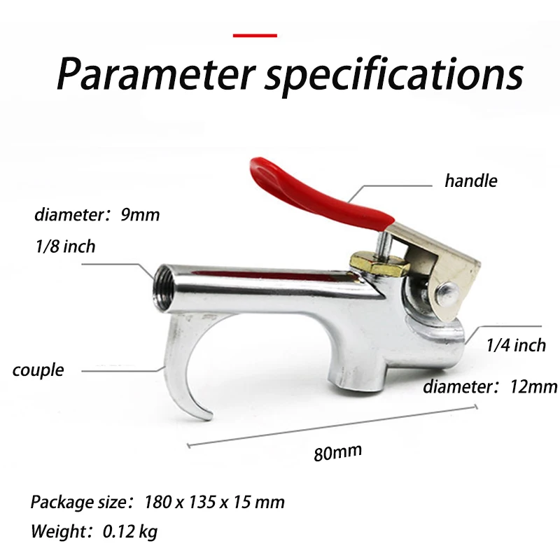 High Pressure Cleaning Gun, Powerful Pneumatic Dust Blowing Gun Cleaner Compressor Dust Blower Handheld Pneumatic Tool