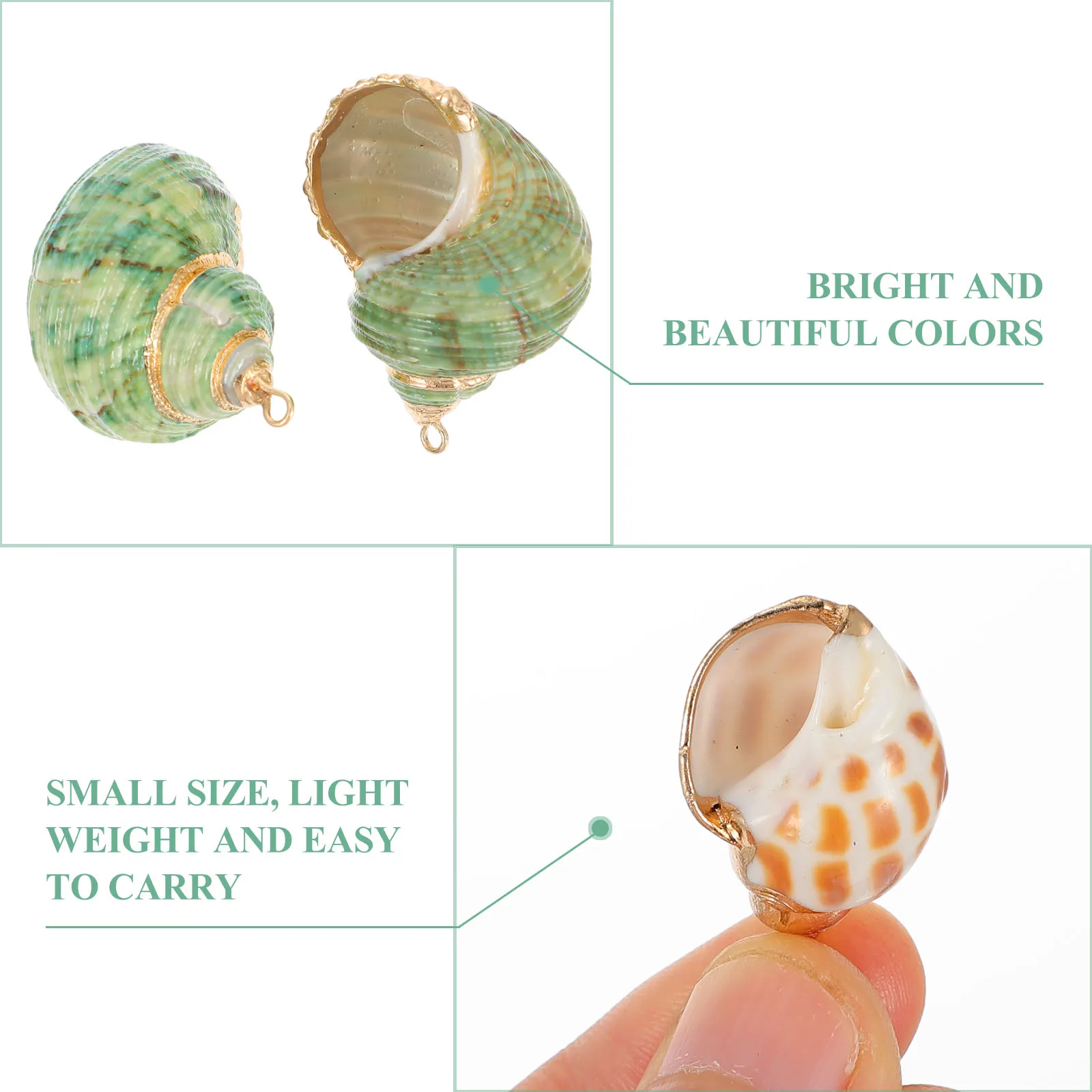 

4pcs Gold Rim DIY Shell Jewelry Accessories Sturdy Durable Not Easy to Fade Break Decorate Pendant Hanging Decor