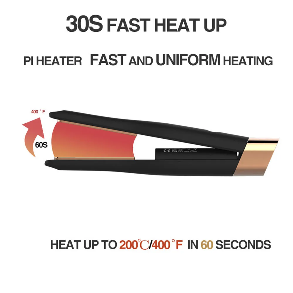 لاسلكي حديد مسطح لوح عائم USB 5000mAh Mini 2 في 1 مكواة فرد الشعر مع شحن المحمولة اللاسلكي بكرة الشعر أدوات التصميم