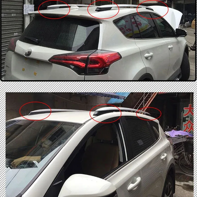 Silver roof frame guide rail end cover roof protection kit  luggage rack replacement part for  toyota RAV4 XA40 ASA40 2013-2018