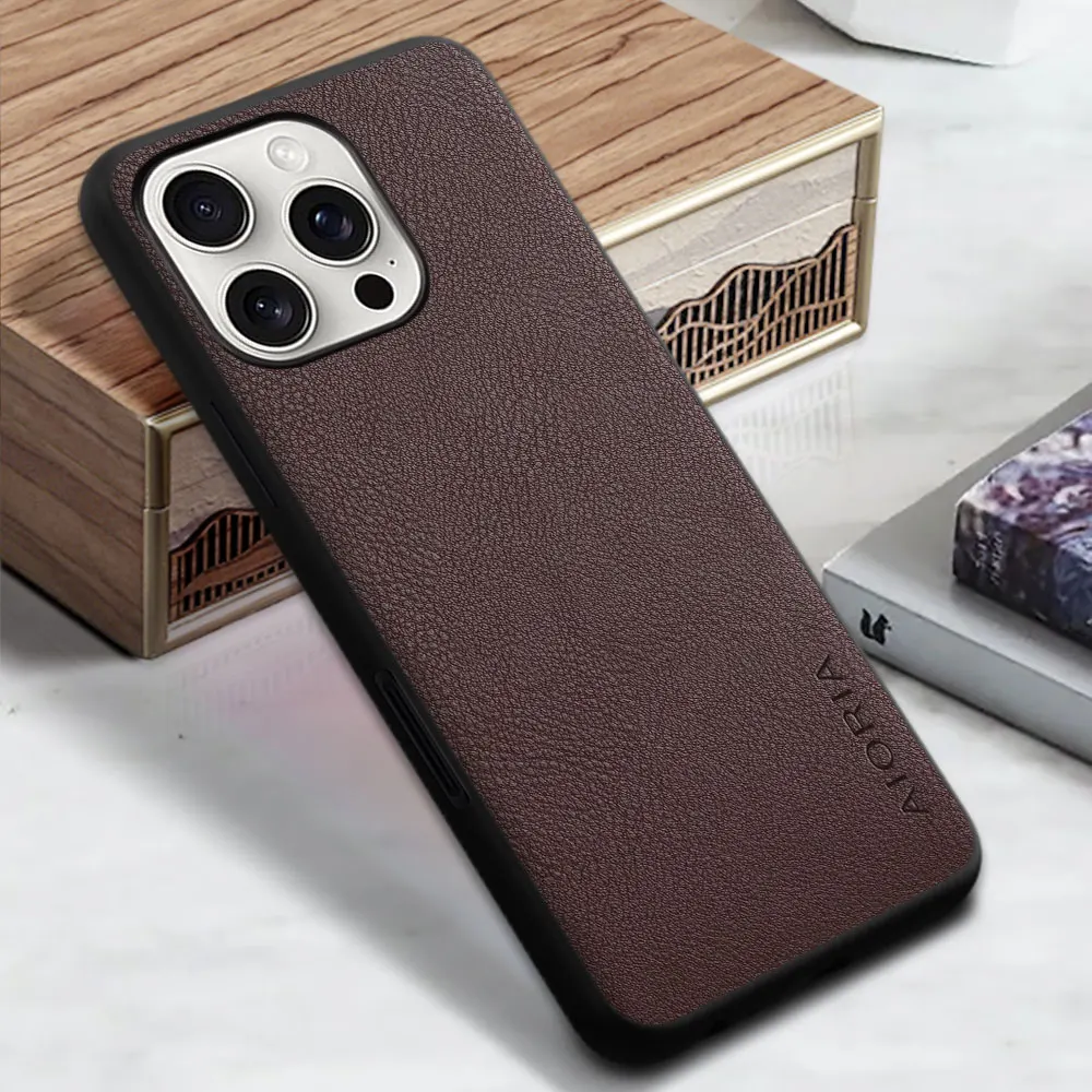 حافظة لهاتف آيفون 16 15 14 13 12 11 Pro Max حافظة صغيرة غطاء هاتف Funda Capa بلون سادة تصميم من جلد البولي يوريثان