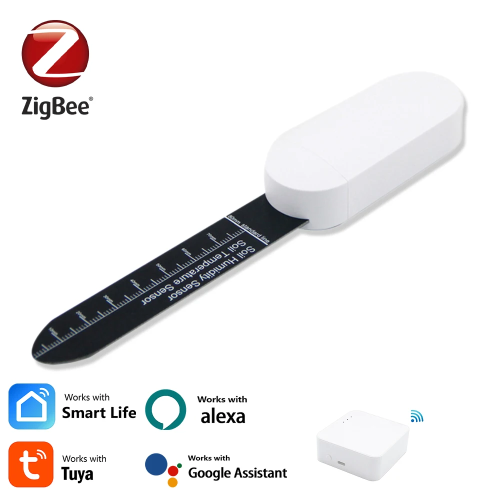 

Датчик влажности почвы Zigbee Умный монитор влажности растений Тестер влажности цветочных горшков Гигрометр для почвы Уход за садом Метер влажности растений