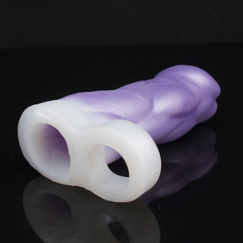 FAAK Fantasy Dragon Penis Sleeve Hollow Dildo Soft Silicone Sex Toys Sheath Stretchable Cock Enlargement Male Masturbator