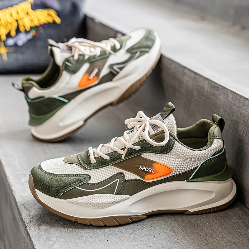 

Мужские кроссовки, летние модные дышащие кроссовки для бега на открытом воздухе, спортивные кроссовки на платформе, нескользящая рабочая повседневная обувь для мужчин