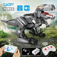 Cada 701PCS RC Jurassic World Dinosaur Tyrannosaurus Rex Building Blocks City APP Programming Animal Bricks Toys Gifts