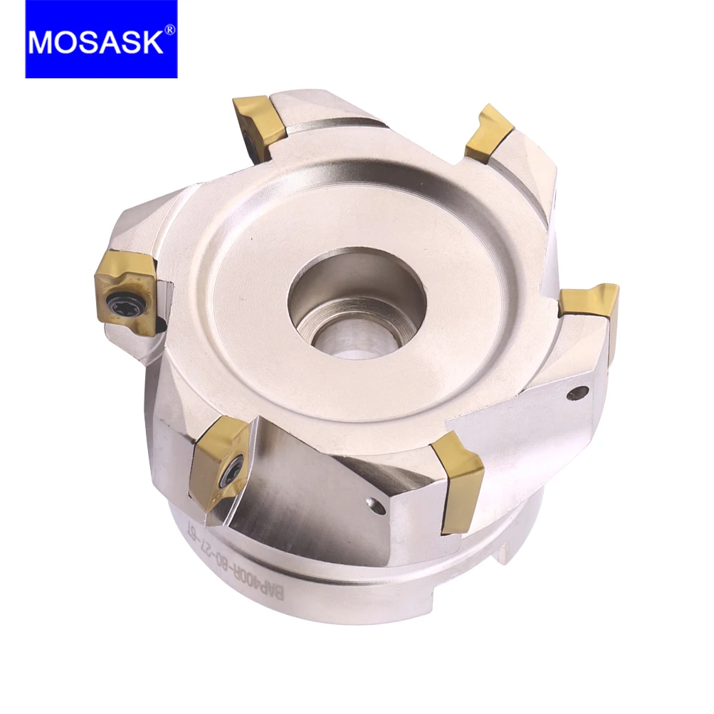 MOSASK BAP400R 125 MM CNC Cutting Steel Precision Right-Angle Clamped APKT 1604 Face End Milling Cutter