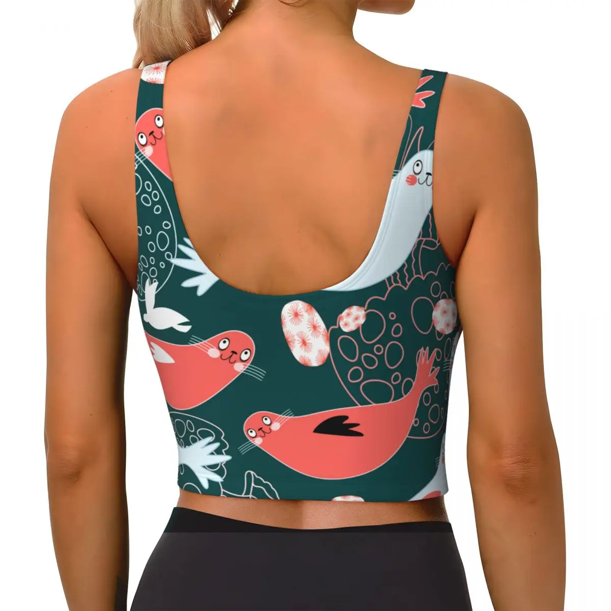 المرأة مثير سترة رياضية مضحك الأختام وبحر قنديل البحر الإناث الشارع الشهير الرياضة الملابس الداخلية المحملة المحاصيل الأعلى