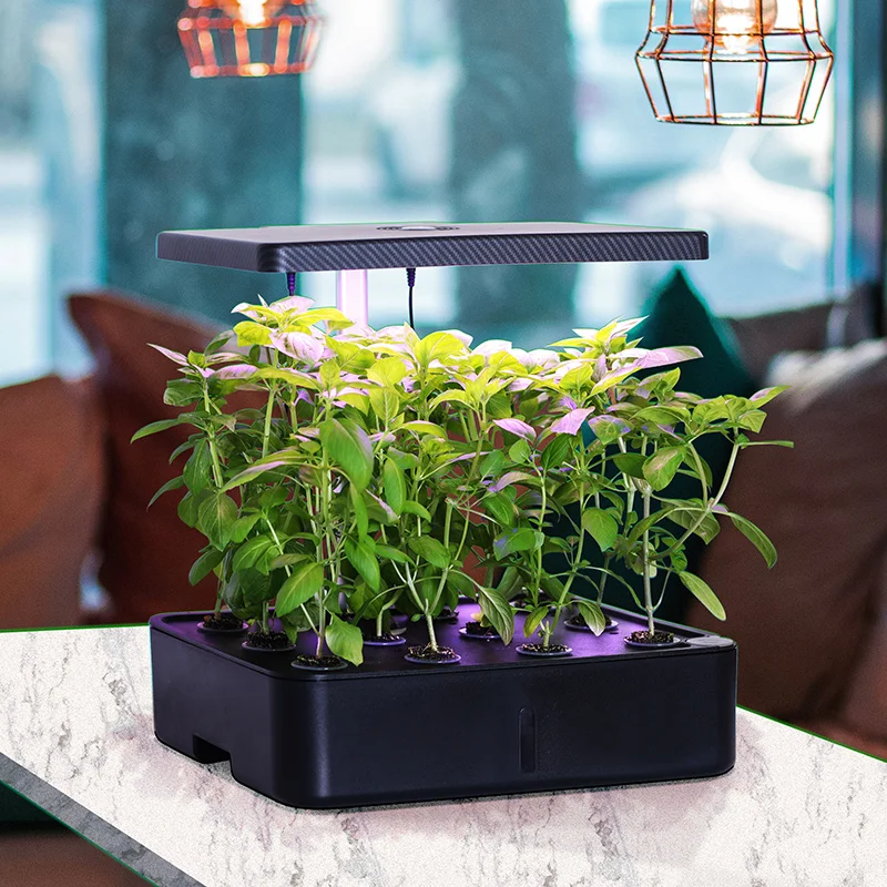 System Indoor Herb Garden Kit 12 Plant Starter Kit with Light Emitting Diode Growth Light Smart Hydroponic Flower Pot