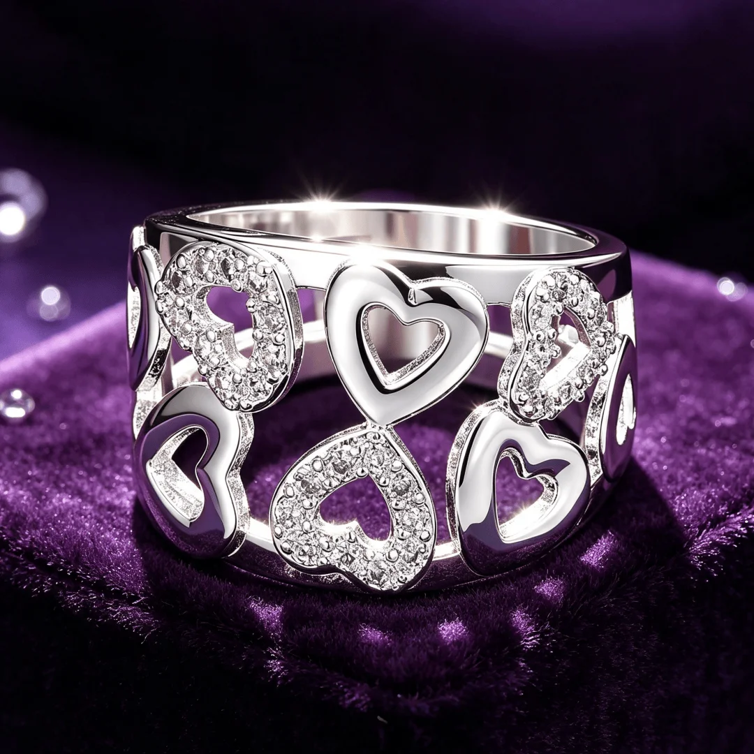 Noble Pretty 925 Sterling Silver Precious Ring for Women Wedding Pretty Lovely Jewelry Fashion party gift wedding Engagement