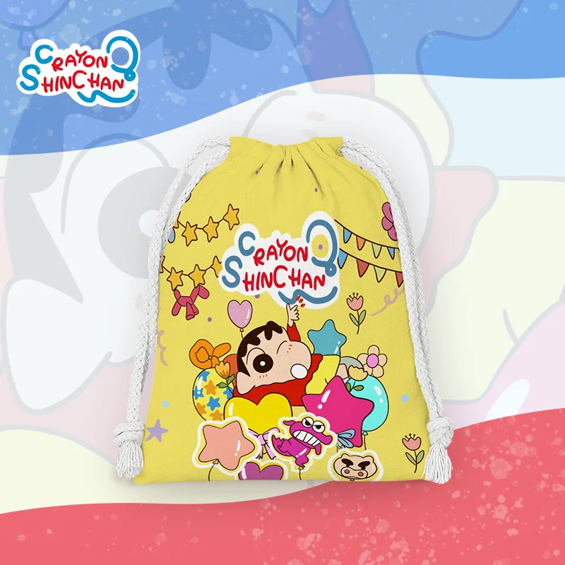 Cartoon Crayon Shin Chan Series Drawstring Bag Anime Kawaii Cute Bundle Pocket Storage Bag Daily Neat Storage Lovely Girls Gifts