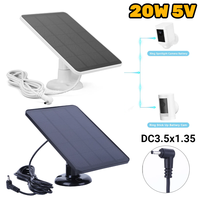 20W 5V Solar Cell Panel Waterproof Adjustable Wall Mount Bracket with 9.8FT Charging Cable for Ring Stick Up&Spotlight Cam
