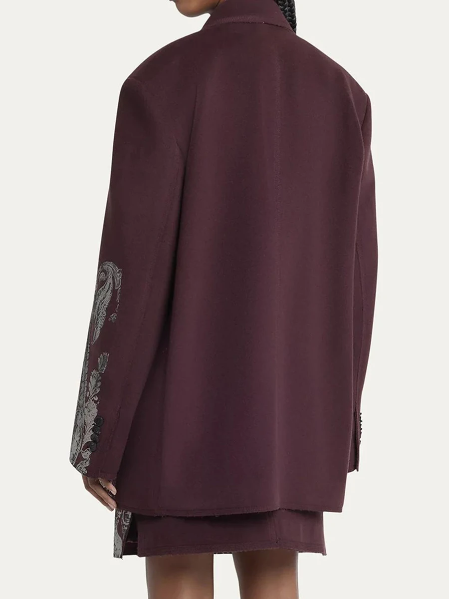 Blazers con estampado de brocado de diseñador para mujer, abrigos informales de manga larga con cuello entallado para invierno y primavera, chaqueta de moda para oficina para mujer 2026