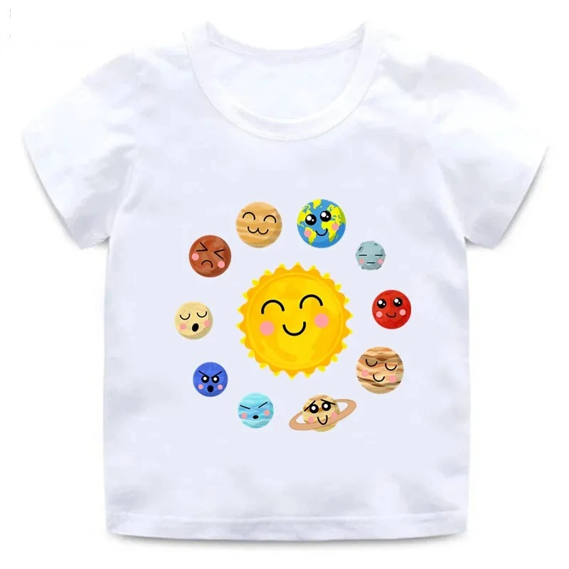 

Hot Sale Planets Solar System Print Cartoon Kids T-Shirts Astronaut Girls Clothes Baby Boys T Shirt Summer Children Tops