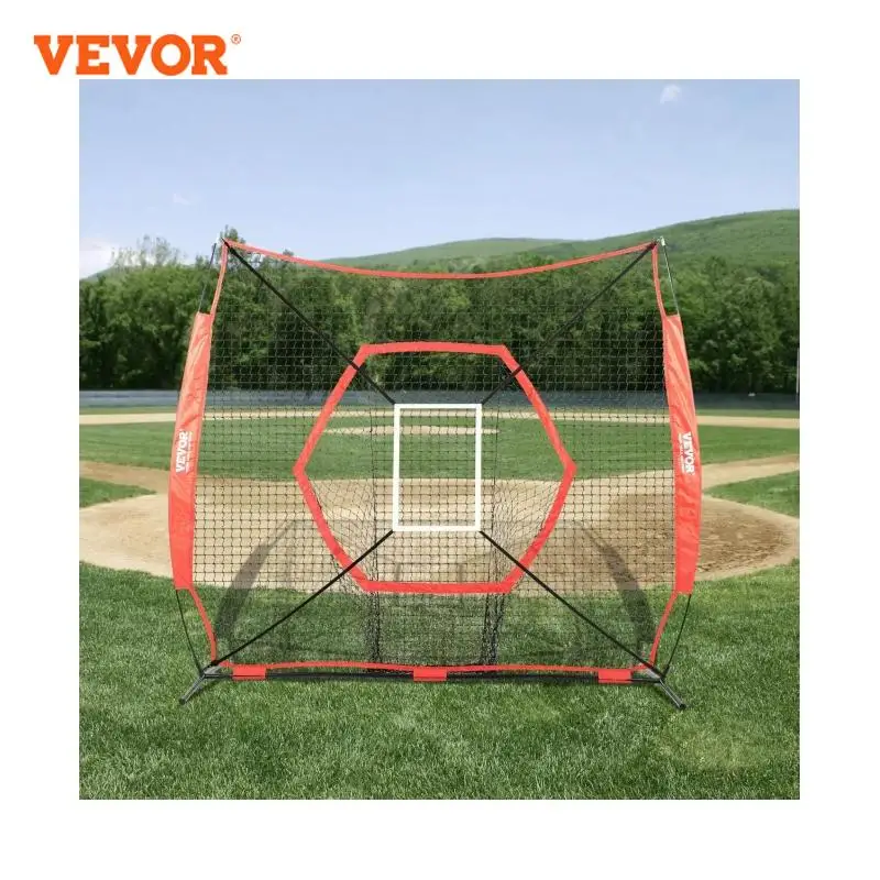 VEVOR 7x7 ft Baseball Softball Practice Net Portable Baseball Training Net for Hitting Batting Catching Pitching