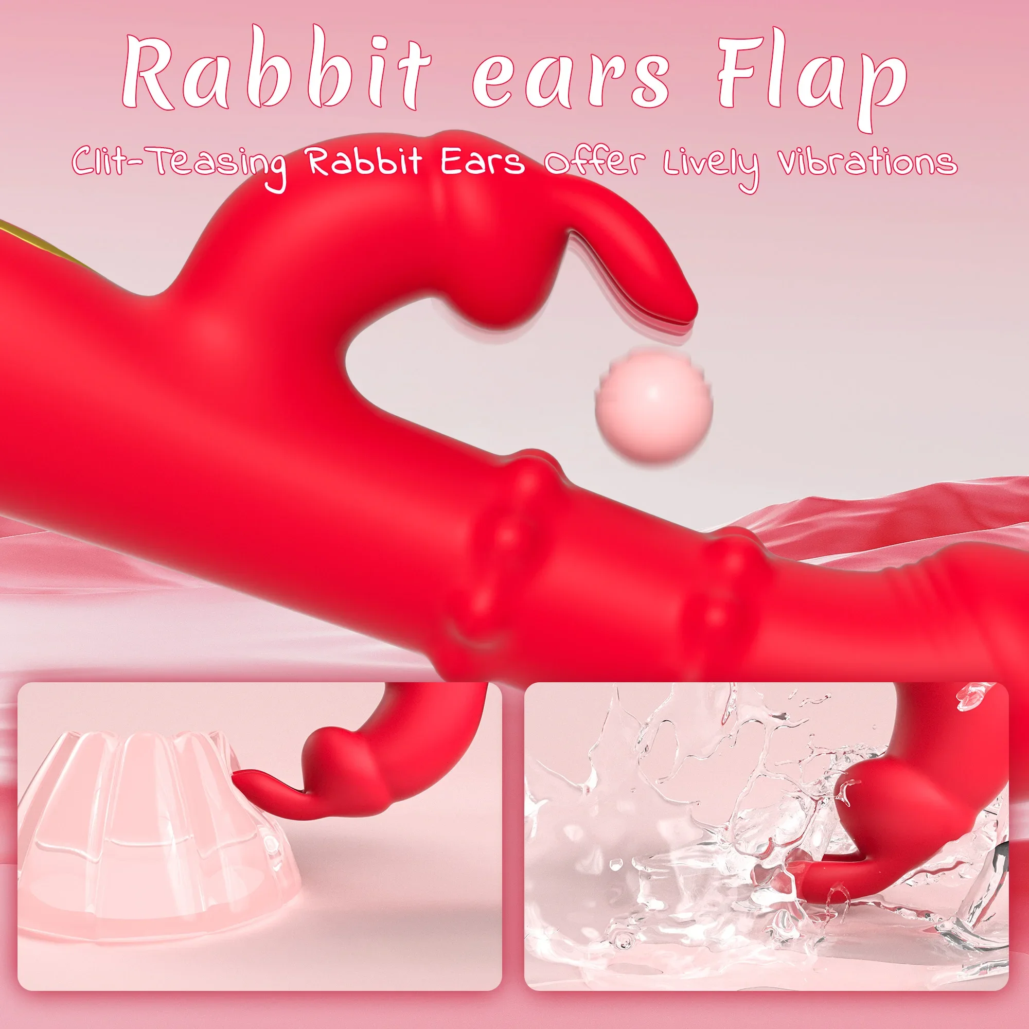 Vibromasseur Gode Lapin Rotatif pour Femme, Vibration Télescopique, StiLiban ateur de Clitoris, Point G, Mastjaune Féminin, Jouets Sexuels