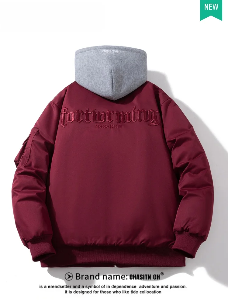 

Винтажная ретро-куртка с вышивкой букв, хлопковая, мужская, зимняя, утепленная, повседневная верхняя одежда, модная куртка-бомбер для пар