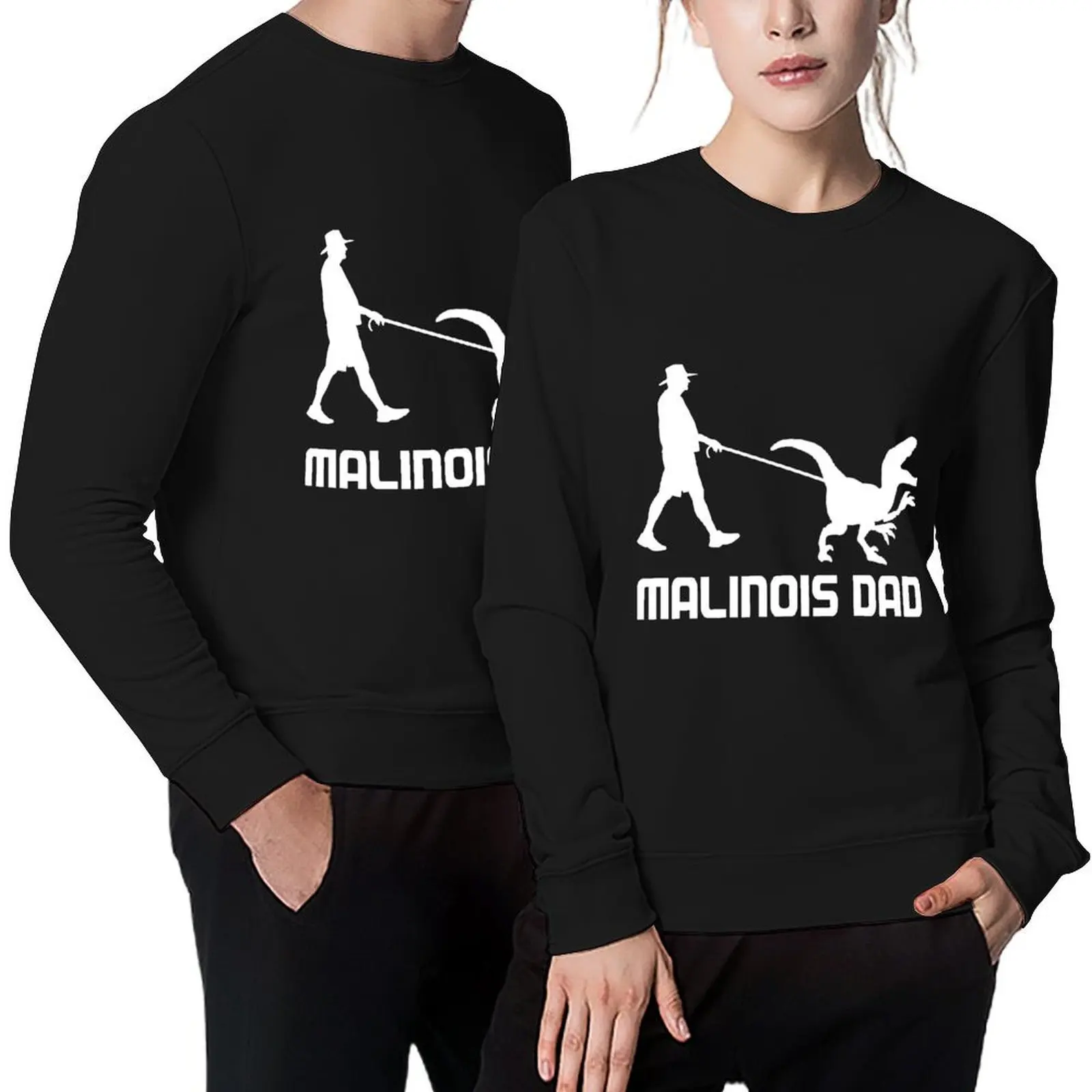 

Belgian Malinois Dad Dinosaur Funny Gift To Husband Birthday Funny Malinois t rex For Dad Pullover