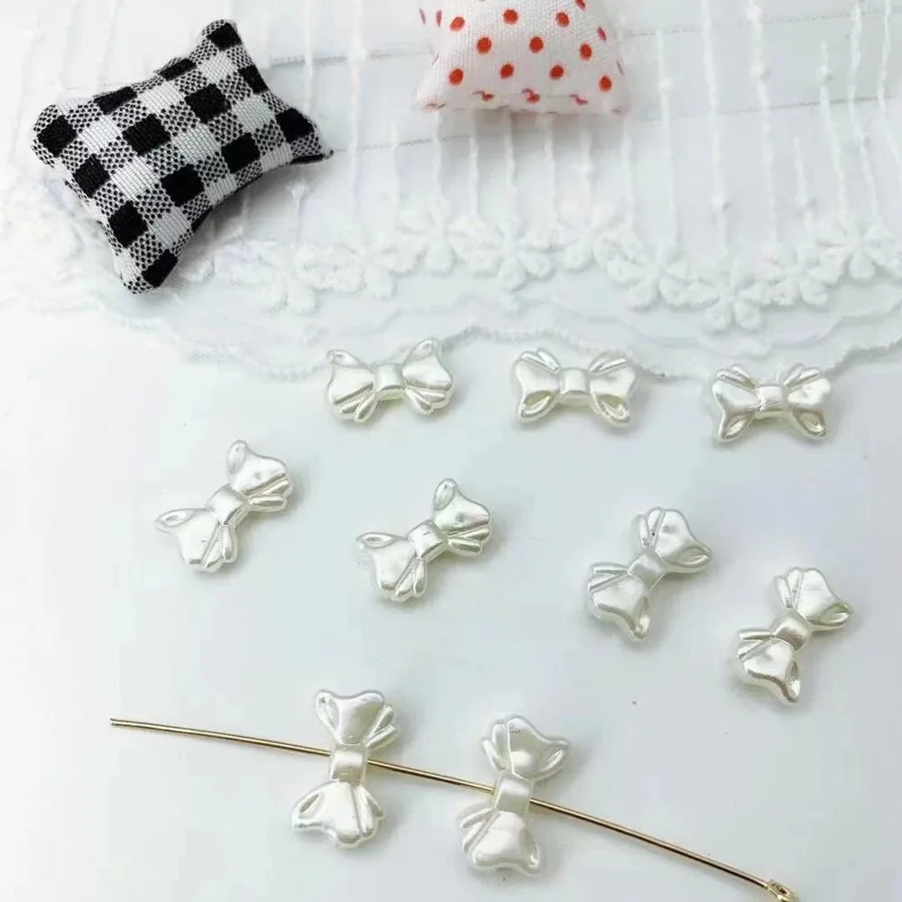

9*15mm Acrylic Transparent Iriered Laser Small Bow Perforated Beaded DIY Handmade Hair Accessory Accessory