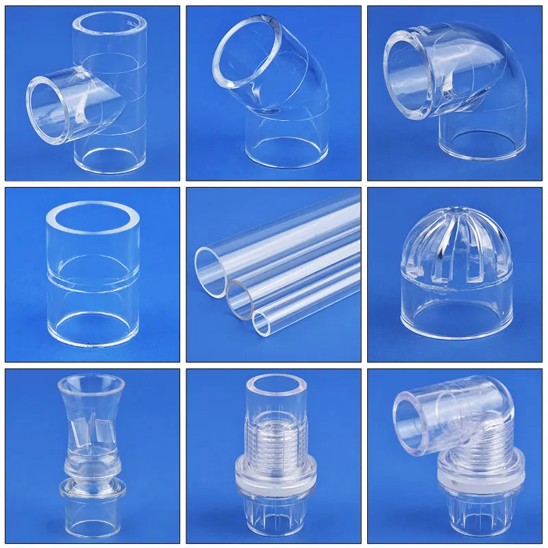 1 قطعة 16 ~ 50 مللي متر تركيبات أنابيب أكريليك شفافة 90 درجة الكوع سدادة طرفية غطاء المحملة منقار البط موصل خزان حوض أسماك لتقوم بها بنفسك مشترك #2