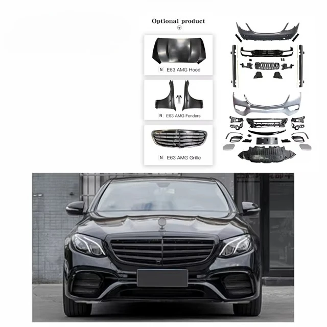 

For W213 E Class Upgrade E63 BodyKit Front Bumper Rear Bumper Grille Fender Side Skirt Exhaust Pipe Bumper Kits