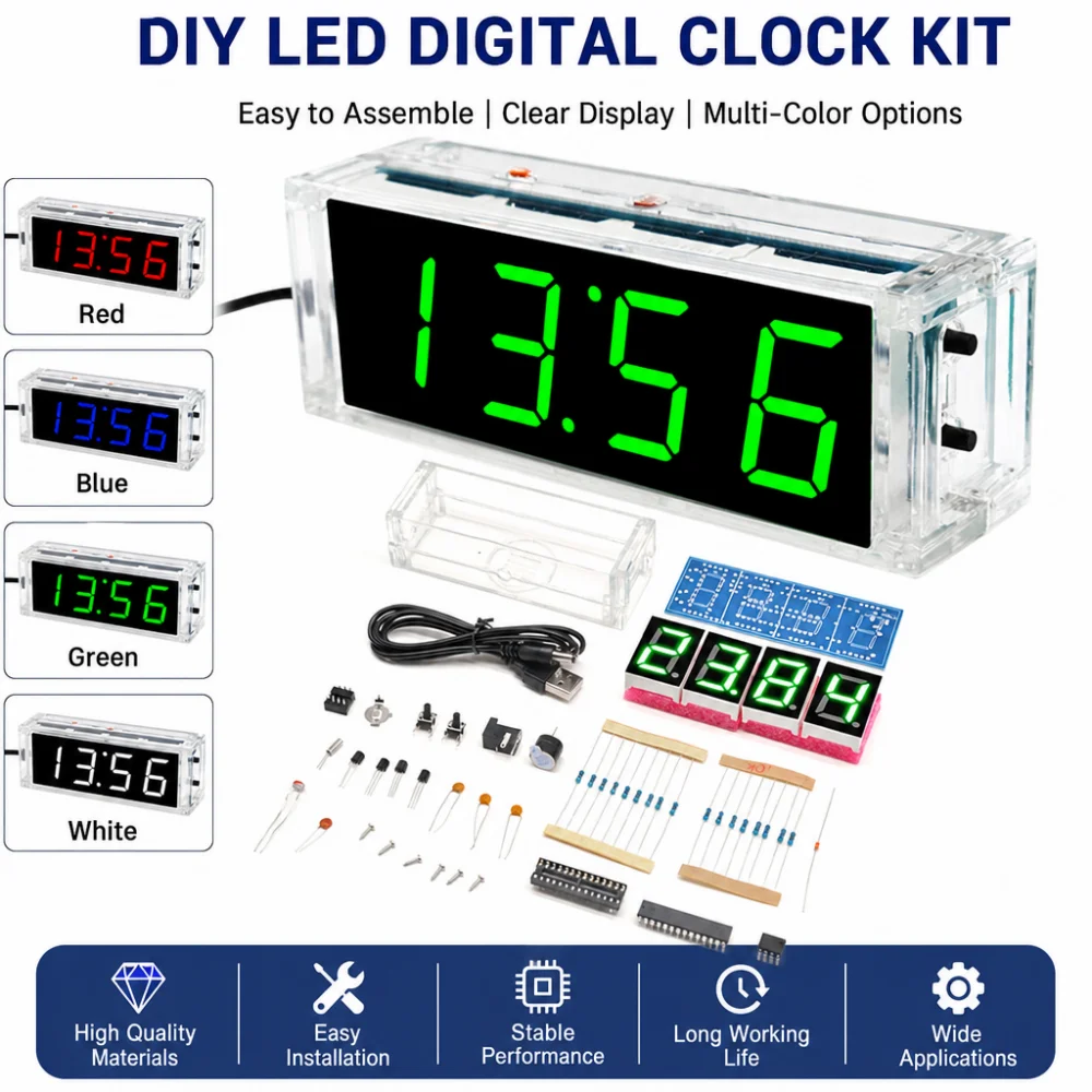 Diy Electronics Kits For Kids - Kit de bricolage pour horloge numérique