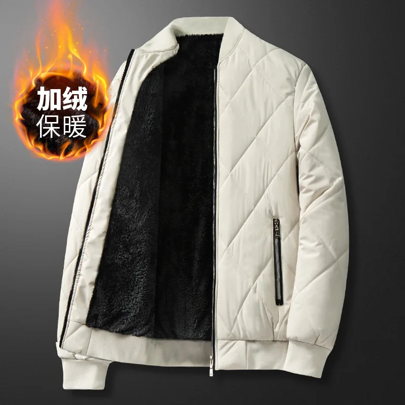 Winter Fleece Jacket Men 2023 New Warm Thick Stand Collar Coat Male Bomber Jacket Korean Fashion Outdoor Windproof Outwear Men